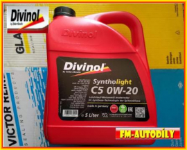 Olej 0W20 5L DIVINOL C5 Syntho Light Chrysler Jeep Mercedes 229.71 Start Stop