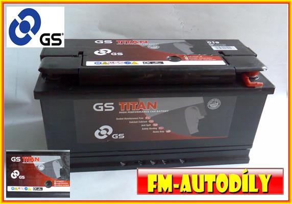Autobaterie 95 Ah GS Titan Alfa Audi BMW Chrysler Citroen Fiat Mercedes Opel Peugeot Renault Volvo