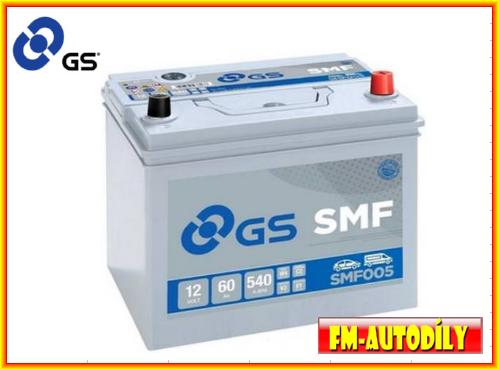 Autobaterie 60 Ah GS SMF Japan Korea Daihatsu Honda Hyundai Kia Lexus Mazda Mitsubishi Ssangyong Suz