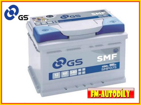 Autobaterie 60 Ah GS SMF Audi BMW Citroen Fiat Ford Mercedes Opel Seat Škoda VW