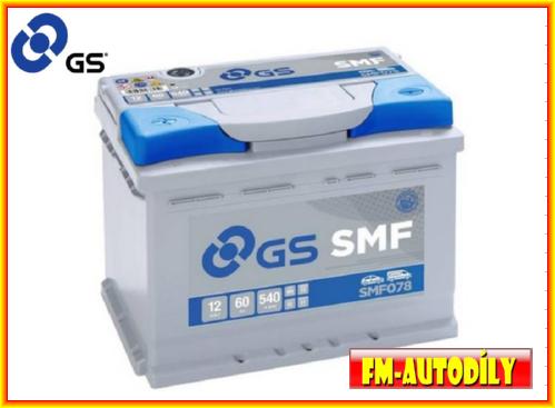 Autobaterie 60 Ah GS SMF kontakt + vlevo Daerwoo Daihatsu Chevrolet Hyundai Kia Nissan