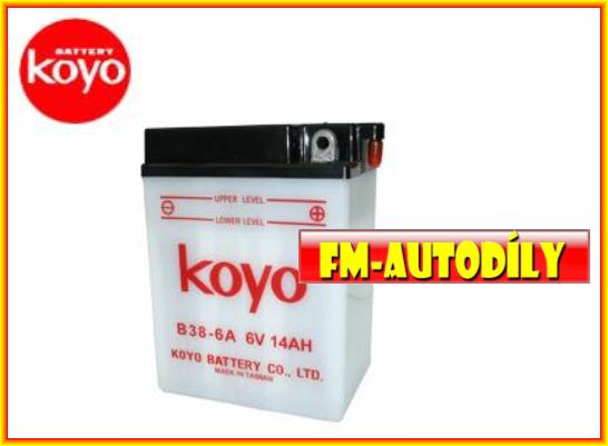 Motobaterie KOYO 6V 14Ah typ-B38-6A