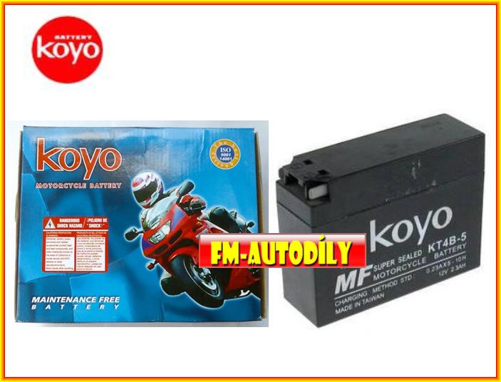 Motobaterie KOYO 12V 2,3Ah typ KTR4A-BS